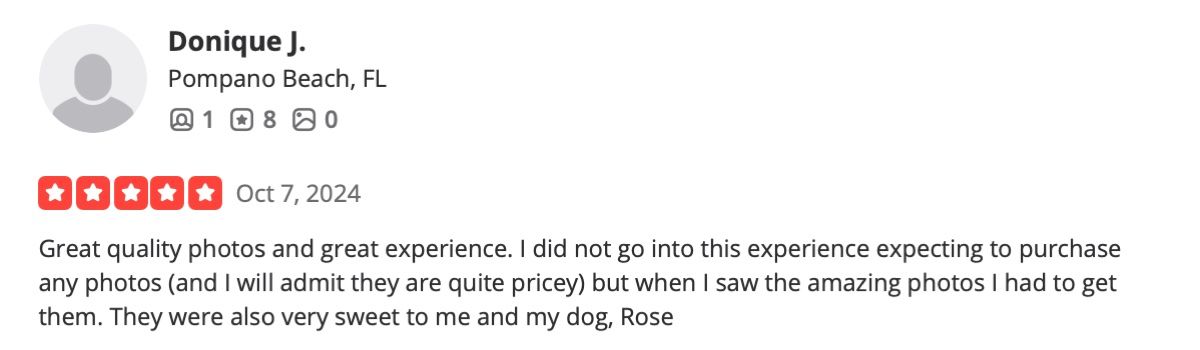 Screenshot of Donique J.'s review