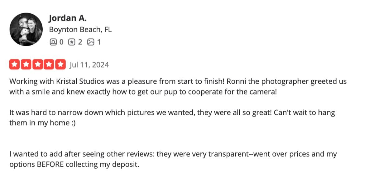 Screenshot of Jordan A.'s review