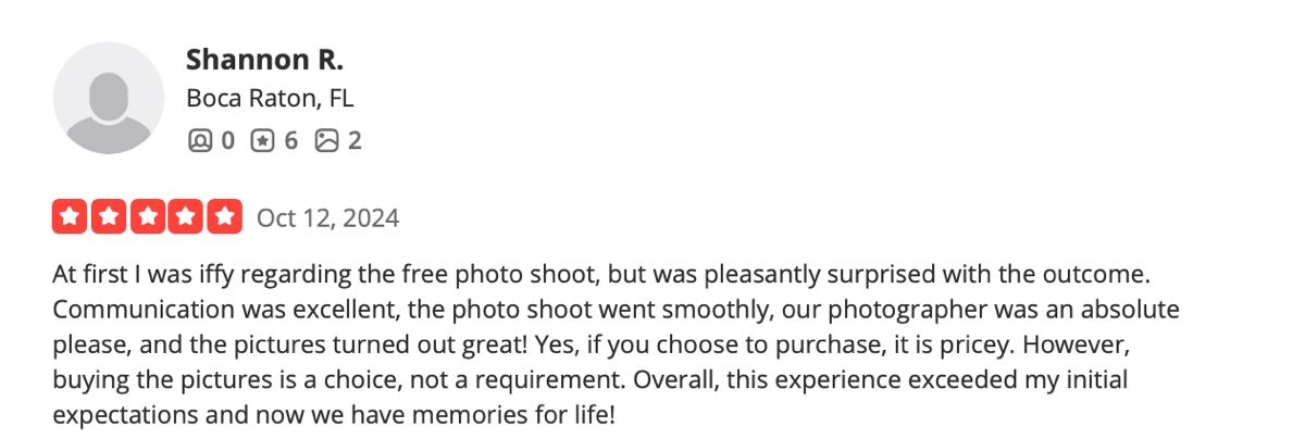 Screenshot of Shannon R.'s review